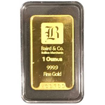 1 oz Baird & Co Minted Gold Bullion Bar | KJC Bullion