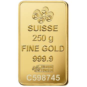 gold pamp suisse bar bullion minted bars 250g