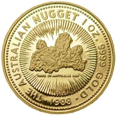 1 oz 1988 Nugget Gold Bullion Coin - Proof Strike