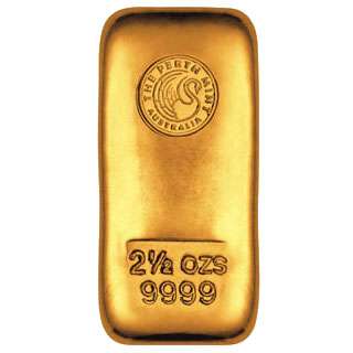 2.5 oz Perth Mint Gold Bullion Cast Bar