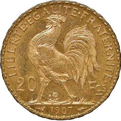 1899 - 1914 France Rooster 20 Franc Gold Bullion Coin