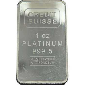 1 oz Credit Suisse Minted Platinum Bullion Bar