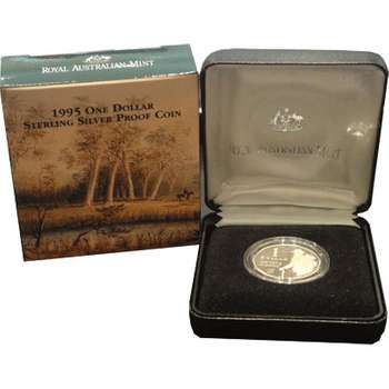 1995 Australia Waltzing Matilda One Dollar Sterling Silver Proof Coin
