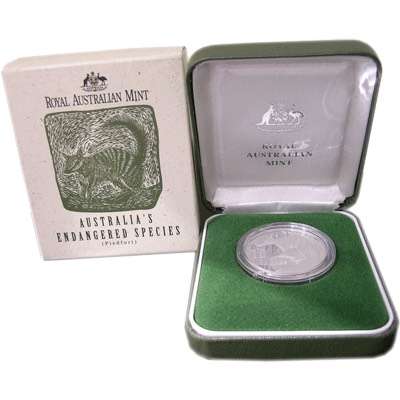1995 Australia's Endangered Species Series Numbat (Piedfort) Ten Dollars Silver Proof Coin