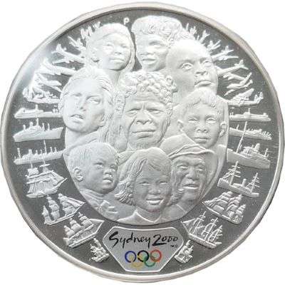 1 oz 2000 Sydney Olympics A Sea Change 2 Silver Coin (Ex Set)