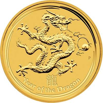 1/20 oz 2012 Australian Lunar Year of the Dragon Gold Bullion Coin