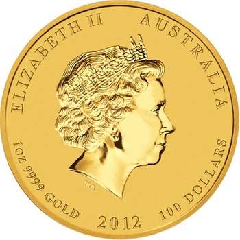 1 oz 2012 Australian Lunar Year of the Dragon Gold Bullion Coin