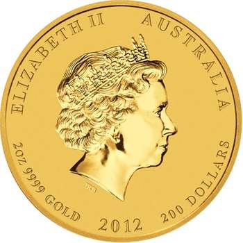 2 oz 2012 Australian Lunar Year of the Dragon Gold Bullion Coin
