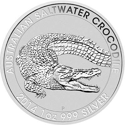 1 oz 2014 Australian Saltwater Crocodile Silver Bullion Coin - QEII