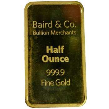 1/2 oz Baird & Co Gold Bullion Minted Bar ( Loose)