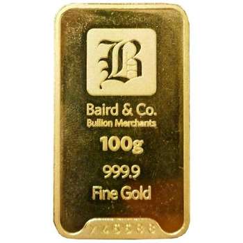 100 g Baird & Co Gold Bullion Minted Bar