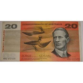 1967 Australia R. 402 Twenty Dollars Coombs/Randall Australian Decimal Banknote