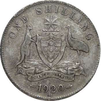 1920 M Australia King George V Shilling Silver Coin