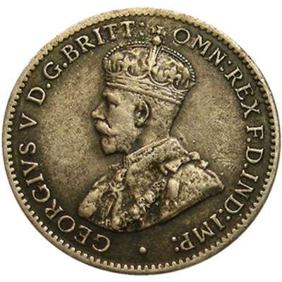 1924 Australia King George V Threepence Silver Coin