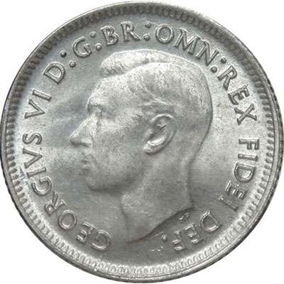 1951 Australia King George VI Sixpence Silver Coin