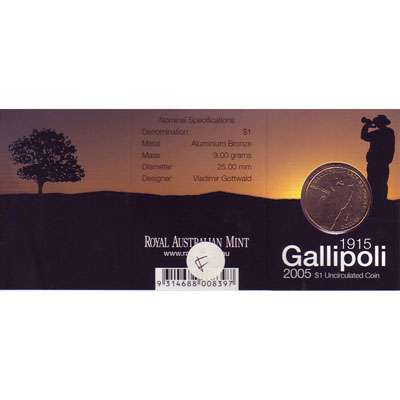 1915-2005 G Australia Gallipoli One Dollar Coin