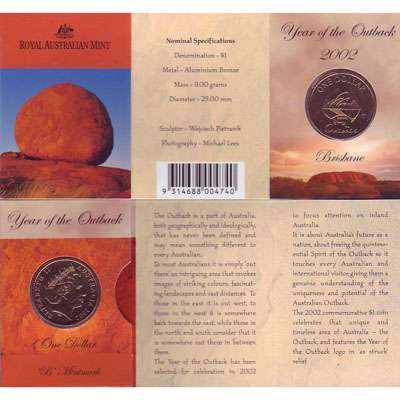 2002 B Australia Year of the Outback One Dollar Coin