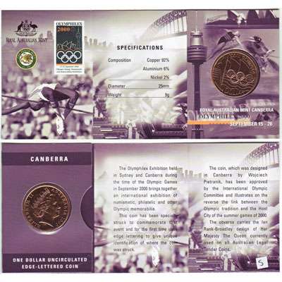 2000 C Australia Olymphilex 2000 One Dollar Uncirculated