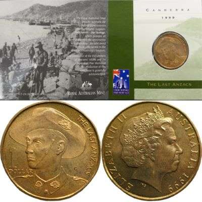 1999 C Australia The Last Anzacs One Dollar Uncirculated