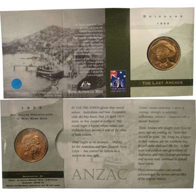 1999 B Australia The Last Anzacs One Dollar Uncirculated