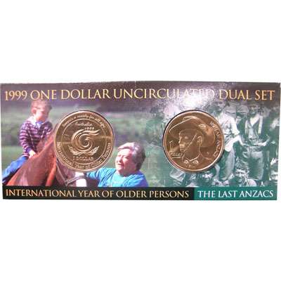 1999 The Last Anzacs and International Year of Older Persons One Dollar Dual Set