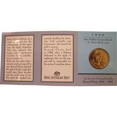 1998 A Australia Lord Howard Florey Centenary One Dollar Uncirculated