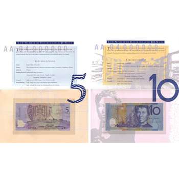 1994 Australia Five Dollars and Ten Dollars Fraser/Evans