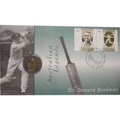 1997 Australia Donald Bradman $5 PNC Set Uncirculated