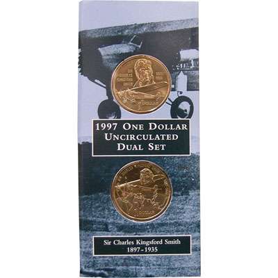 1897-1997 Sir Charles Kingsford Smith One Dollar Dual Set