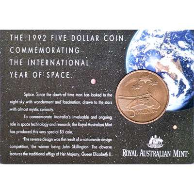 1992 Australia International Year of Space Five Dollars Coin