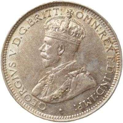 1928 Australia King George V Sixpence Silver Coin