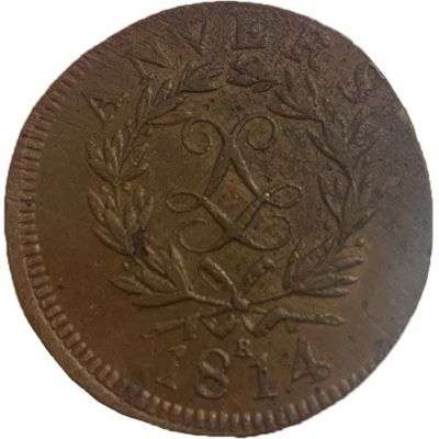 1814 France Louis XVIII 10 Centimes Copper Coin