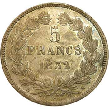 1832 A France Louis Philippe I 5 Franc
