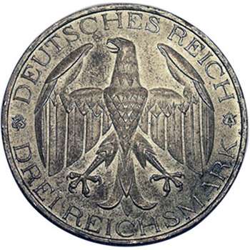 1929 A Germany 3 Reichmark Silver Coin