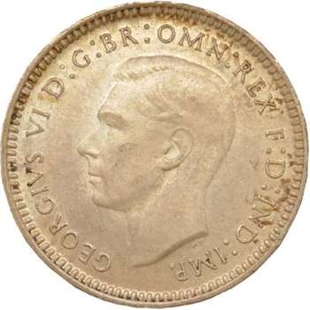 1938 Australia King George VI Threepence Silver Coin