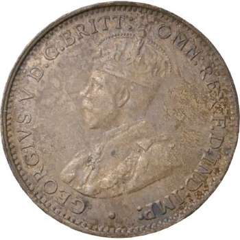 1935 Australia King George V Threepence Silver Coin