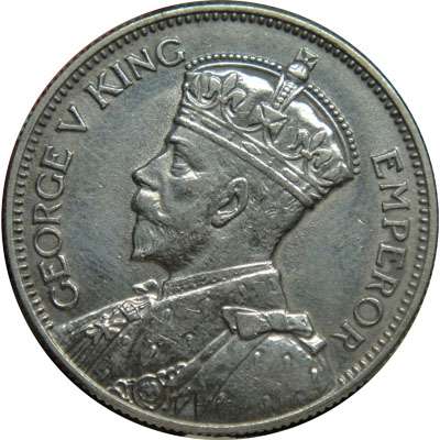 1935 New Zealand King George V Shilling Silver Coin