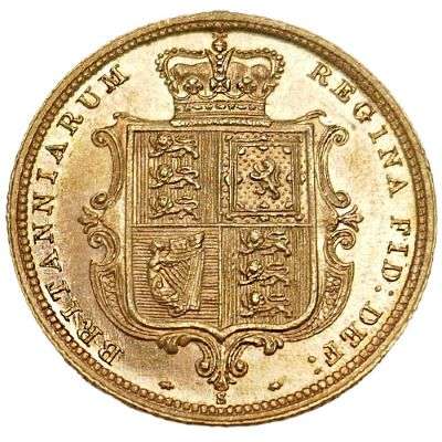 1887 S Australia Queen Victoria Young Head Shield Half Sovereign Gold Coin