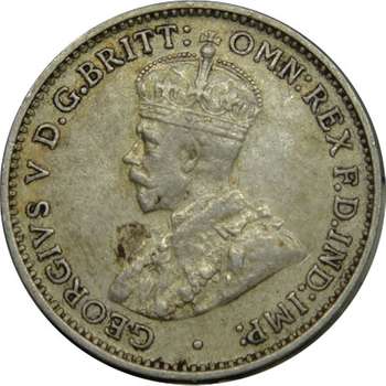 1916 M Australia King George V Threepence Silver Coin