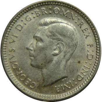 1942 D Australia King George VI Threepence Silver Coin