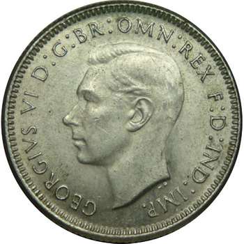 1946 Australia King George VI Shilling Silver Coin