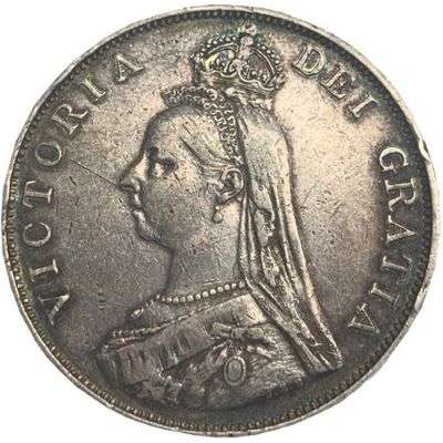 1888 Great Britain Queen Victoria Jubilee Double Florin Silver Coin