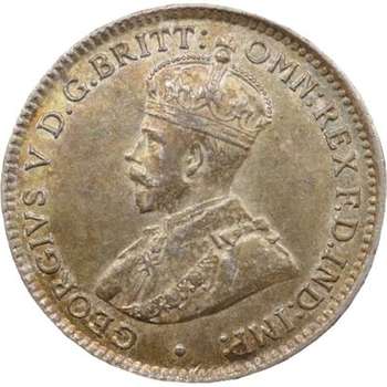 1919 M Australia King George V Threepence Silver Coin