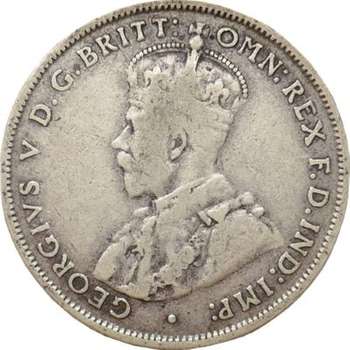 1932 Australia King George V Florin Silver Coin