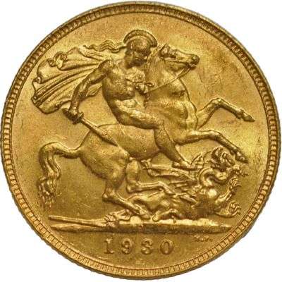 1930 P Australia King George V St George Sovereign Gold Coin