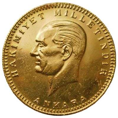 1923/49 Turkey Ataturk 500 Kurush Gold Coin