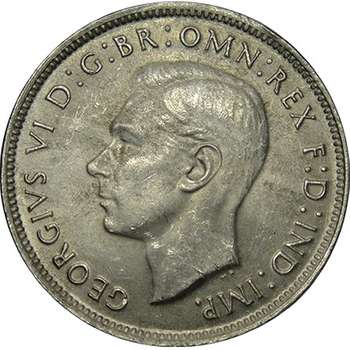 1947 Australia King George VI Florin Silver Coin