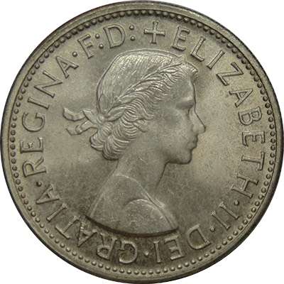 1957 Australia Queen Elizabeth II Florin Silver Coin