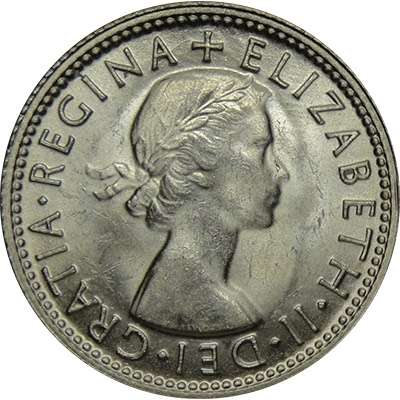 1954 Australia Queen Elizabeth II Shilling Silver Coin