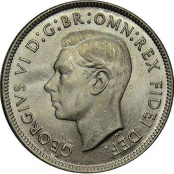 1952 Australia King George VI Florin Silver Coin